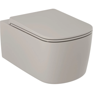 Подвесной унитаз Kludi Resa S 27WCSETO2 безободковый светло-серый матовый