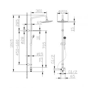 Душевой гарнитур Bravat Fit R D283CP-2-RUS