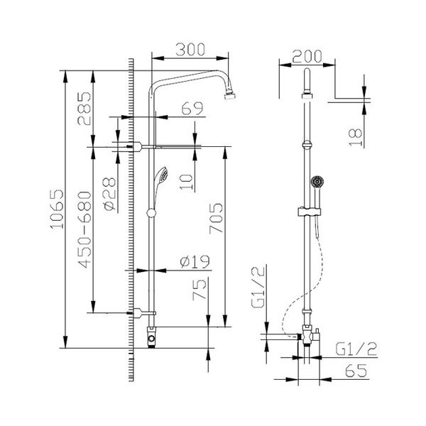 Душевой гарнитур Bravat Fit S D283CP-2A-RUS