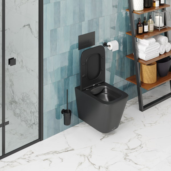 Подвесной унитаз Cerutti SPA Maiella Aria MB CT9163 безободковый чёрный матовый