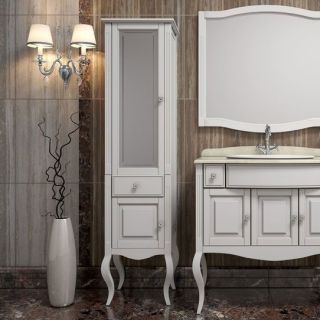 Шкаф-колонна Opadiris Лаура 44 L Z0000012756 Белый матовый ручки Swarovski Хром Шкаф-колонна Opadiris Лаура 44 L Z0000012756 Белый матовый ручки Swarovski Хром