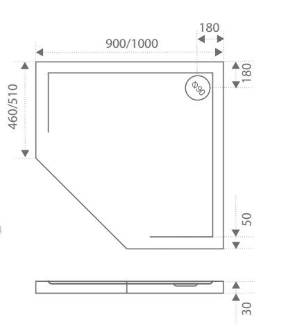 Душевой поддон из искусственного камня Good Door Пента 100x100