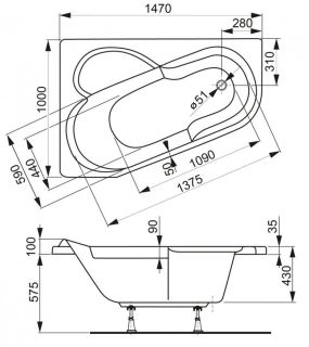 Акриловая ванна VagnerPlast Selena VPBA141SEL3PE-04 правая 147x100см белый Акриловая ванна VagnerPlast Selena VPBA141SEL3PE-04 правая 147x100см белый