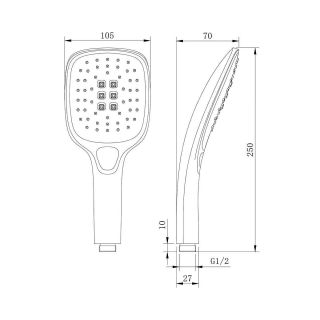 Душевая лейка Aquanika Logic AQL034 хром