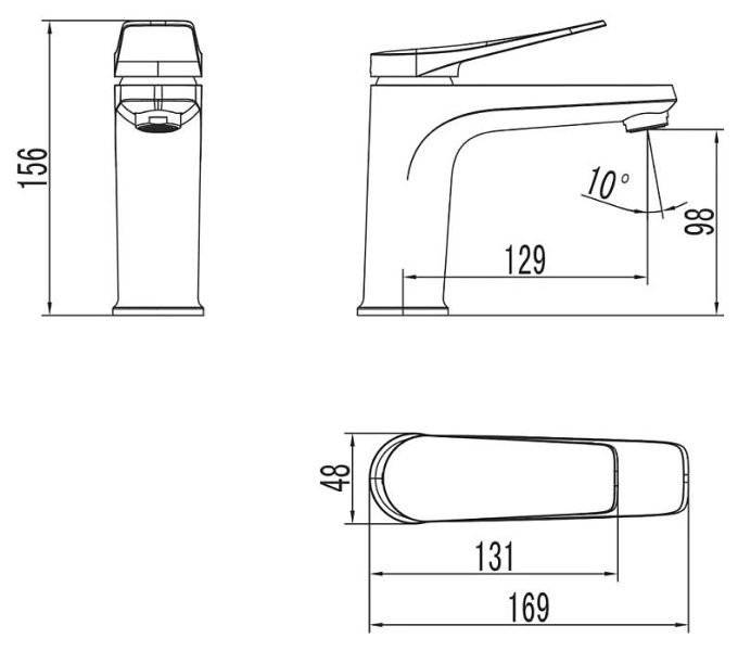 Смеситель для раковины Lemark Bronx LM3706GM с донным клапаном графит