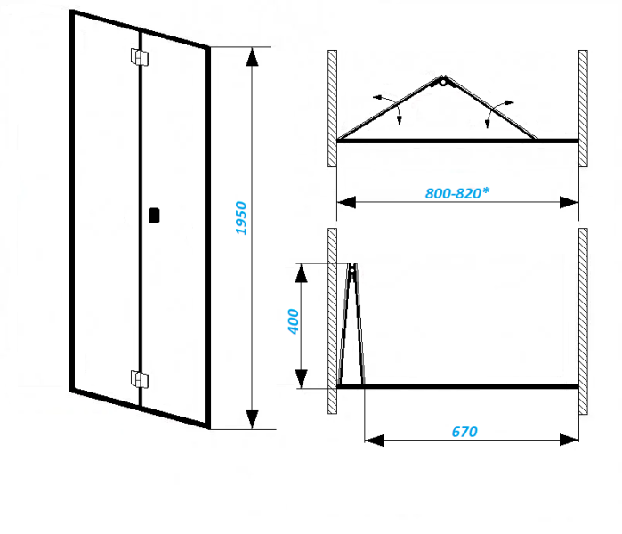 Душевая дверь в нишу Ceruttispa BELLA D81T