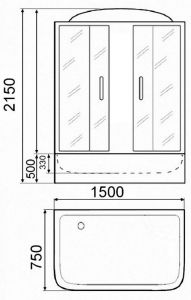 Душевая кабина Parly BNE150FR 150x75см хром