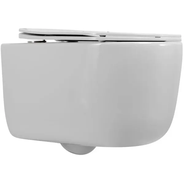 Унитаз подвесной ArtMax Napoli AM100CHRV безободковый с вихревым смывом и сиденьем микролифт белый