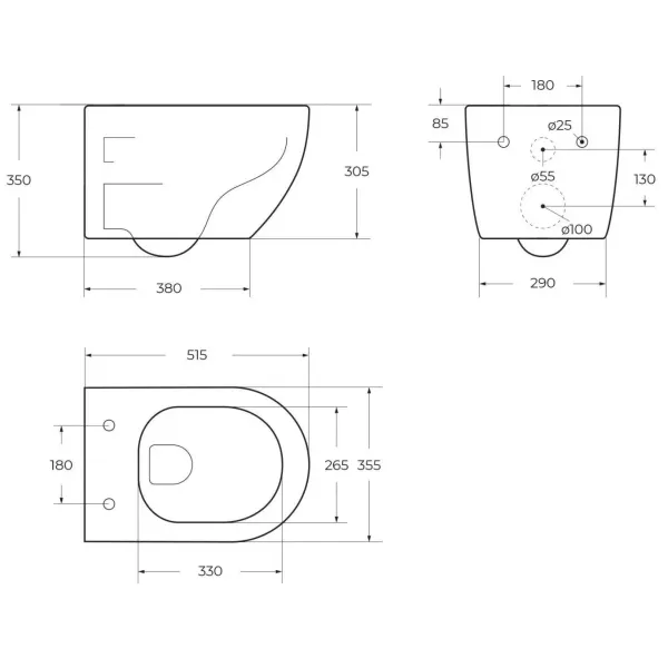 Унитаз подвесной ArtMax Sanremo AM026CHR/SC безободковый с сиденьем микролифт белый