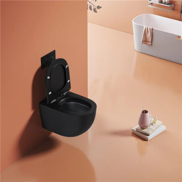Подвесной унитаз Cerutti SPA Oglio Aria MB CT9239 безободковый чёрный матовый