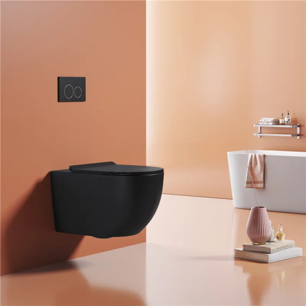 Подвесной унитаз Cerutti SPA Oglio Aria MB CT9239 безободковый чёрный матовый