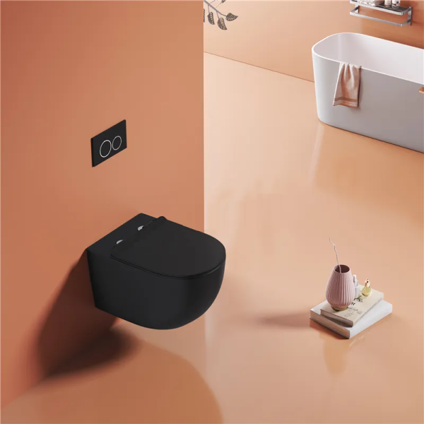 Подвесной унитаз Cerutti SPA Oglio Aria MB CT9239 безободковый чёрный матовый