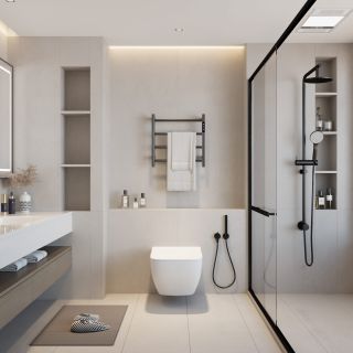 Полотенцесушитель электрический AQUAme AQM3124GM 47x47 см c терморегулятором графит матовый