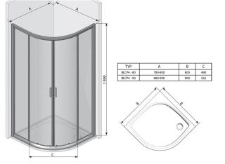 Душевой уголок Ravak Blix BLCP4-90 3B270C00ZG блестящий грейп Душевой уголок Ravak Blix BLCP4-90 3B270C00ZG блестящий грейп