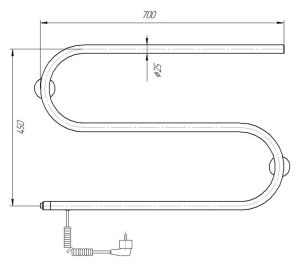 Полотенцесушитель электрический Domoterm DMT 112 42x70 EK L хром