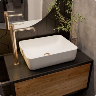 Смеситель для раковины AQUAme Asti AQM6414BG золото брашированное