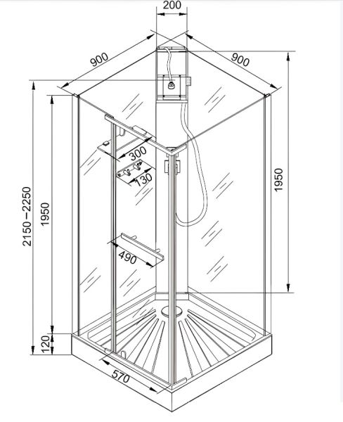 Душевая кабина Cerutti SPA MIMI901B 90x90см