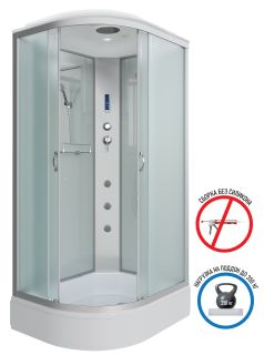 Душевая кабина Niagara NG-33094-14RF с гидромассажем 100x90см серебро/матовое