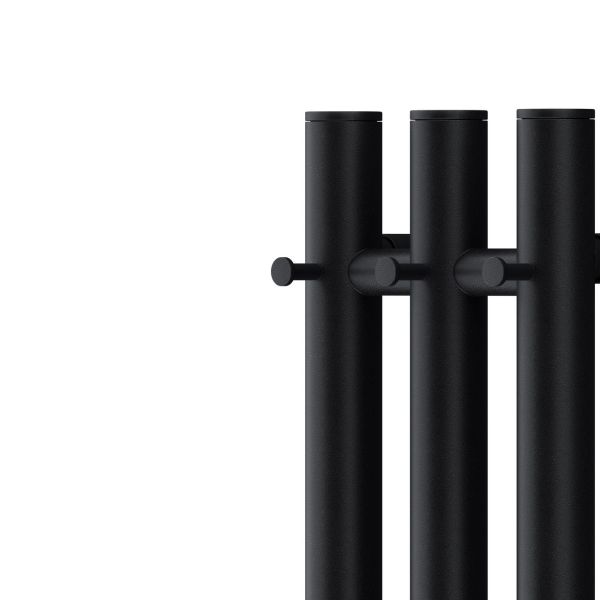 Полотенцесушитель электрический APEXTERMO Luna Light LN10182BL 80x12 см с крючками чёрный