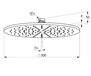 Верхний душ Kludi A-QA 64330N2-00 30 см сталь оружейная брашированная