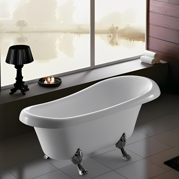Акриловая ванна Cerutti SPA Classic 150 CT9323 на львиных лапах хром