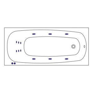 Гидромассажная ванна WHITECROSS Layla 0102.180080.100.LINE.WH 180x80 см Line белый