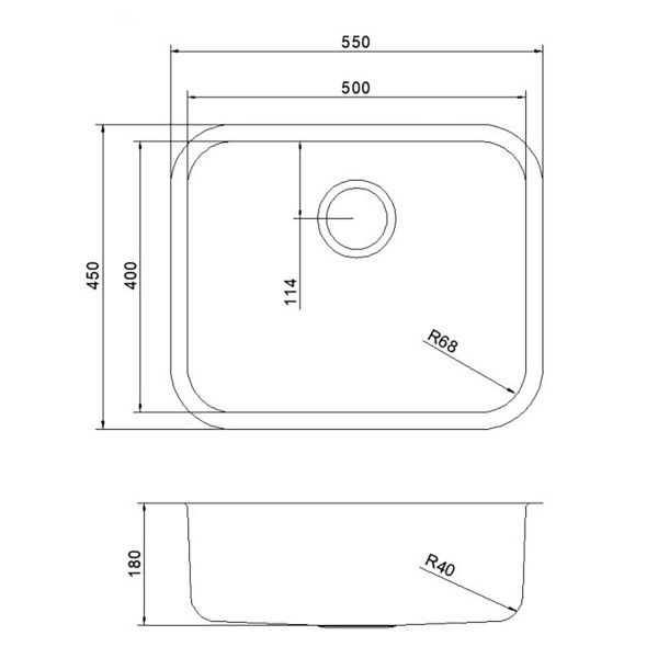 Мойка кухонная Reflexion Orta 54-SS RX2454SS полированная сталь
