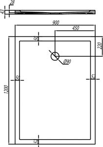 Поддон Акватон Калифорния 120x90см белый 1A714336CA010