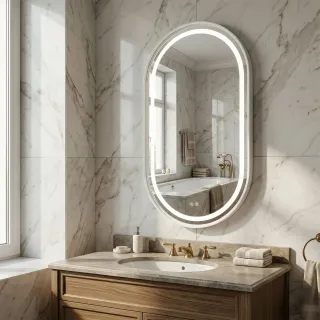 Зеркало с подсветкой Azario Blake АZ-LED011325 50 см белый матовый