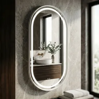 Зеркало с подсветкой Azario Blake АZ-LED011325 50 см белый матовый