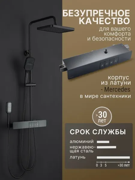 Душевая стойка Vexorus Design B8031.BL чёрный матовый