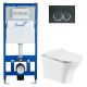 Комплект Cerutti SPA инсталляция CR555 подвесной безободковый унитаз Vettore Aria CT7190 кнопка смыва CR05BK