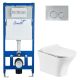 Комплект Cerutti SPA инсталляция CR555 подвесной безободковый унитаз Vettore Aria CT7190 кнопка смыва CR05CH