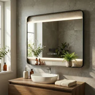 Зеркало с подсветкой Azario Дарья АZ-LED013625 100 см чёрный матовый