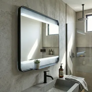 Зеркало с подсветкой Azario Дарья АZ-LED013625 100 см чёрный матовый