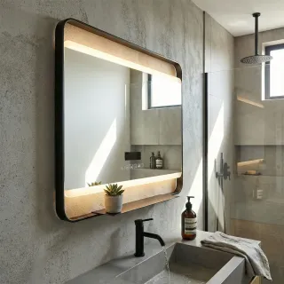 Зеркало с подсветкой Azario Дарья АZ-LED013625 100 см чёрный матовый