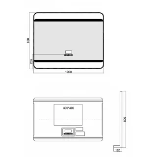 Зеркало с подсветкой Azario Дарья АZ-LED013625 100 см чёрный матовый