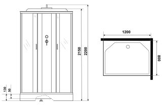 Душевая кабина Niagara NG-43285-14Q 120x80см серебро/матовое
