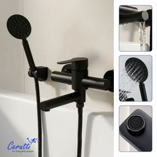 Смеситель для ванны Ceruttispa ОВИДИО VMB (OVIDIO VMB) CT12084 чёрный матовый
