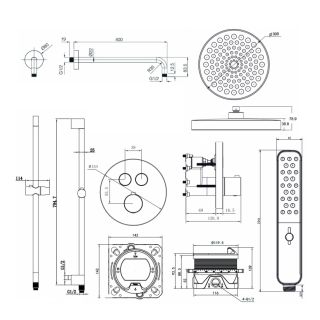 Душевой комплект с термостатом AQUAme AQM8401CR хром