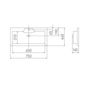 Раковина Акватон Сиена М 75см 1A70613KSN010