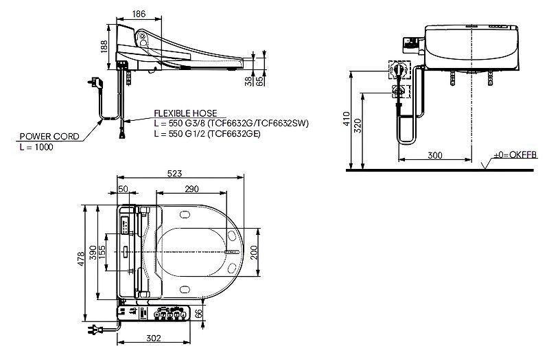 Электронная крышка-биде TOTO EK 2.0 Washlet TCF6632G#NW1 белый