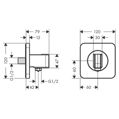 Держатель ручного душа Hansgrohe 36724340 шлифованный черный хром