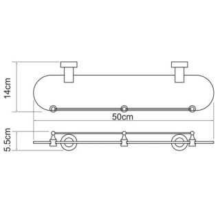 Wasserkraft Donau K-9444 Полка стеклянная с бортиком