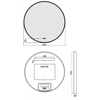 Зеркало с подсветкой Azario Лайвли АZ-LED011925 80 см чёрный матовый