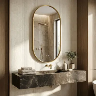 Зеркало с подсветкой Azario Ирина АZ-LED013925 50 см золото матовое