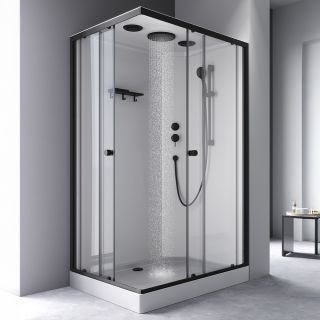 Душевая кабина Am.Pm X-Joy W94C-403-12090BT профиль мат.черный стекло прозрачное