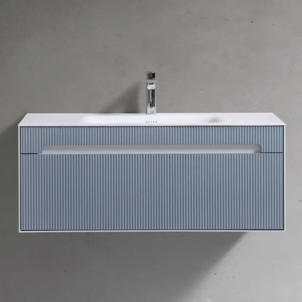 Тумба с раковиной Black&White Universe 9201000 100 см молочный белый матовый/цемент серый матовый