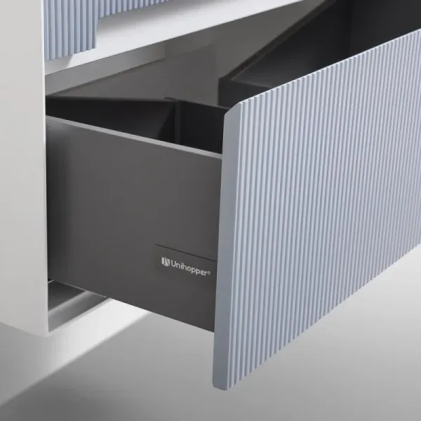 Тумба с раковиной Black&White Universe 9201000 100 см молочный белый матовый/цемент серый матовый