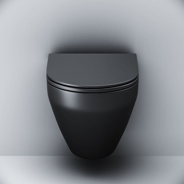 Унитаз подвесной Am.Pm Spirit 2.0  FlashClean с сиденьем микролифт чёрный матовый C701700MBSC Унитаз подвесной Am.Pm Spirit 2.0  FlashClean с сиденьем микролифт чёрный матовый C701700MBSC